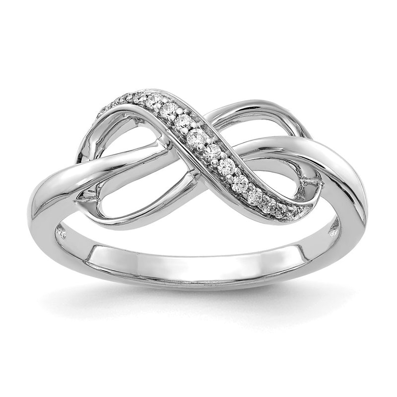 14k White Gold Real Diamond Infinity Ring