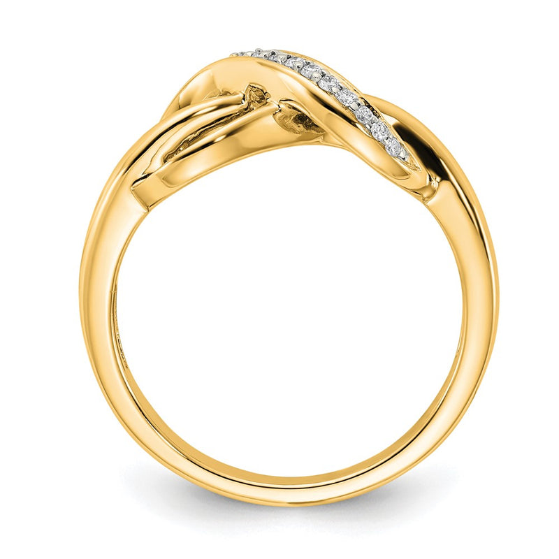 14K Yellow Gold Real Diamond Infinity Ring