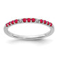 14k White Gold Real Diamond and Ruby Band