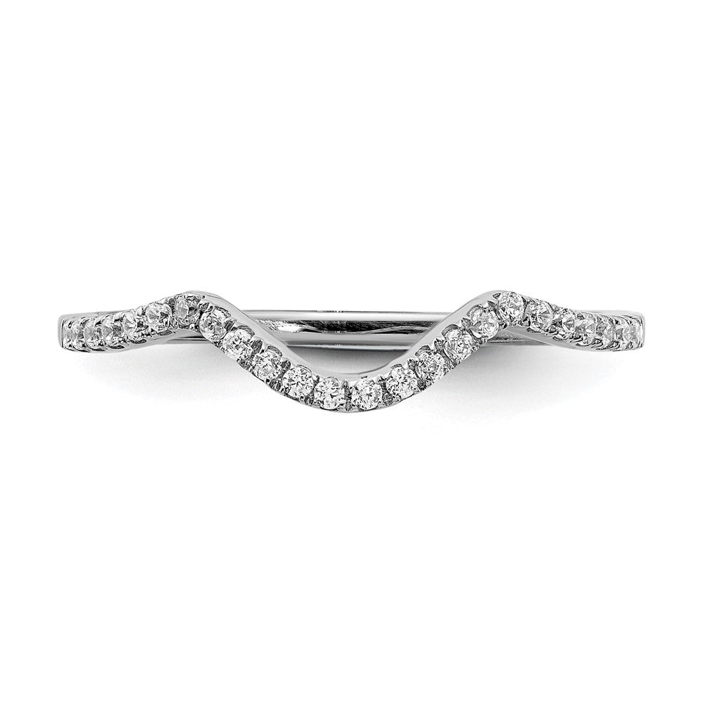 0.16ct. CZ Solid Real 14k White Gold Wedding Wedding Band Ring