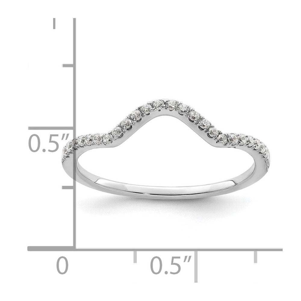 0.16ct. CZ Solid Real 14k White Gold Wedding Wedding Band Ring