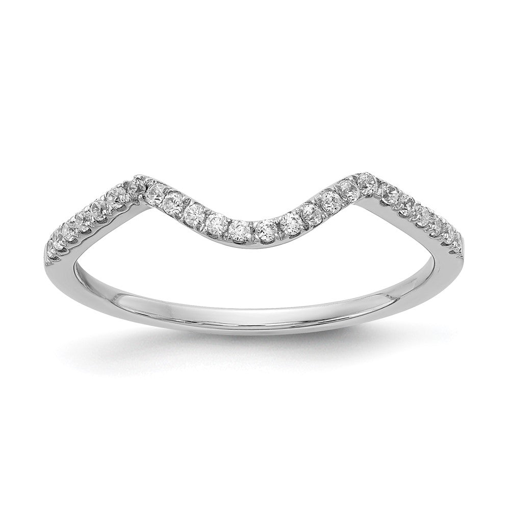 0.16ct. CZ Solid Real 14k White Gold Wedding Wedding Band Ring