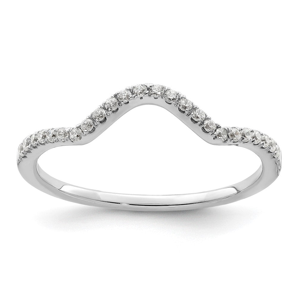 0.16ct. CZ Solid Real 14k White Gold Wedding Wedding Band Ring