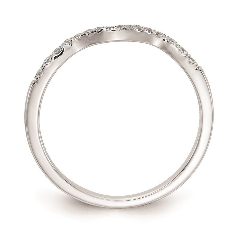 14k White Gold Real Diamond Wedding Band