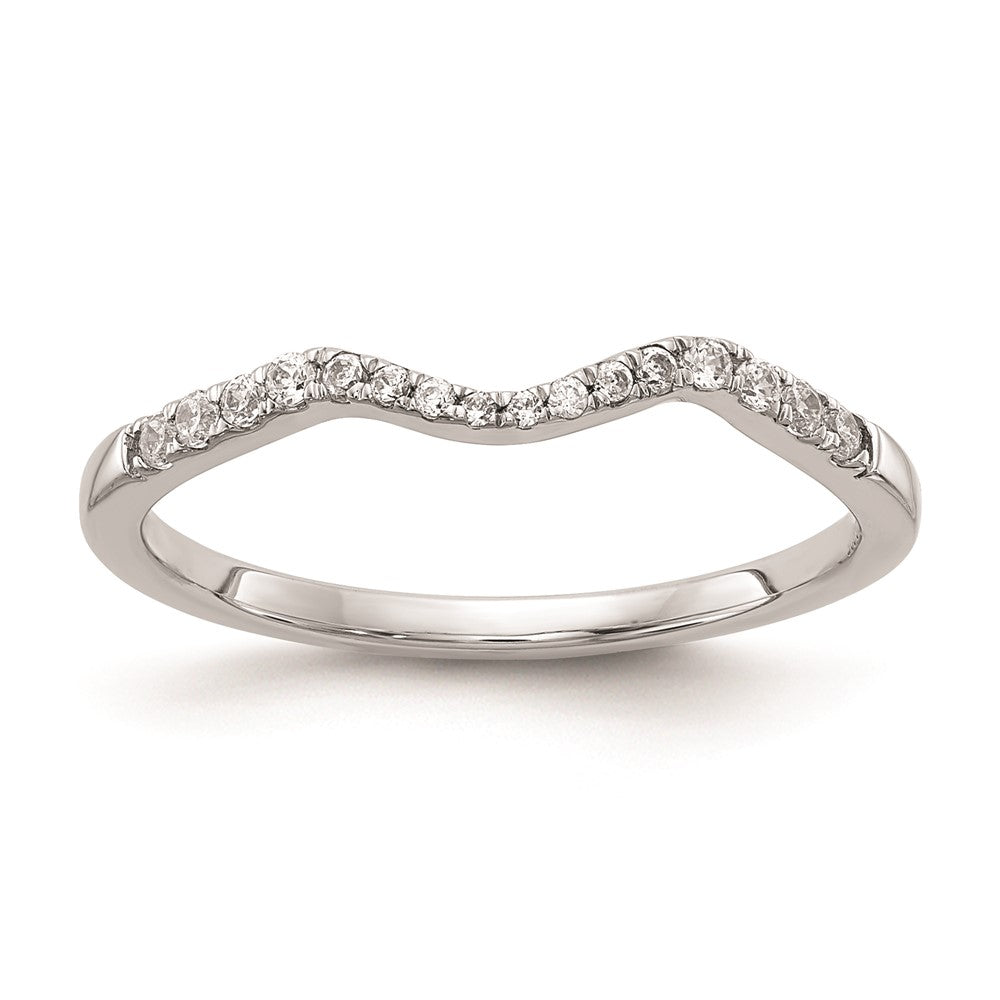 14k White Gold Real Diamond Wedding Band