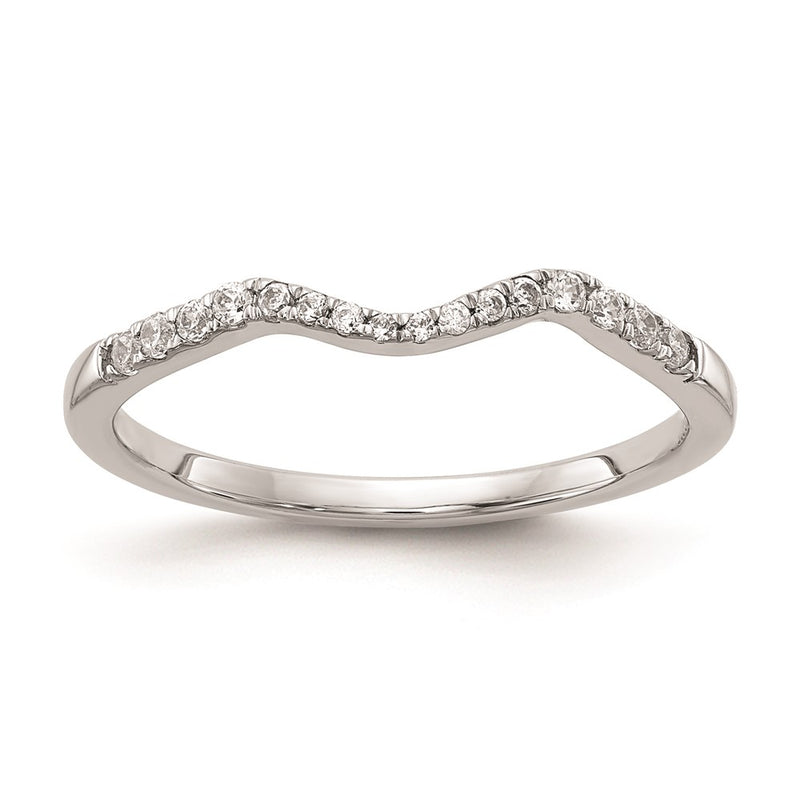 14k White Gold Real Diamond Wedding Band