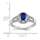 14k White Gold Real Diamond and Sapphire Ring