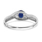 Solid 14k White Gold Oval Simulated Sapphire CZ Ring