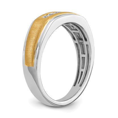 0.25ct. CZ Solid Real 14k White & Yellow Gold Men's Ring
