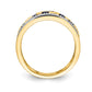 14K Yellow Gold Sapphire and Real Diamond Ring