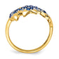 14K Yellow Gold w/ Rhodium Real Diamond and Sapphire Dolphins Ring