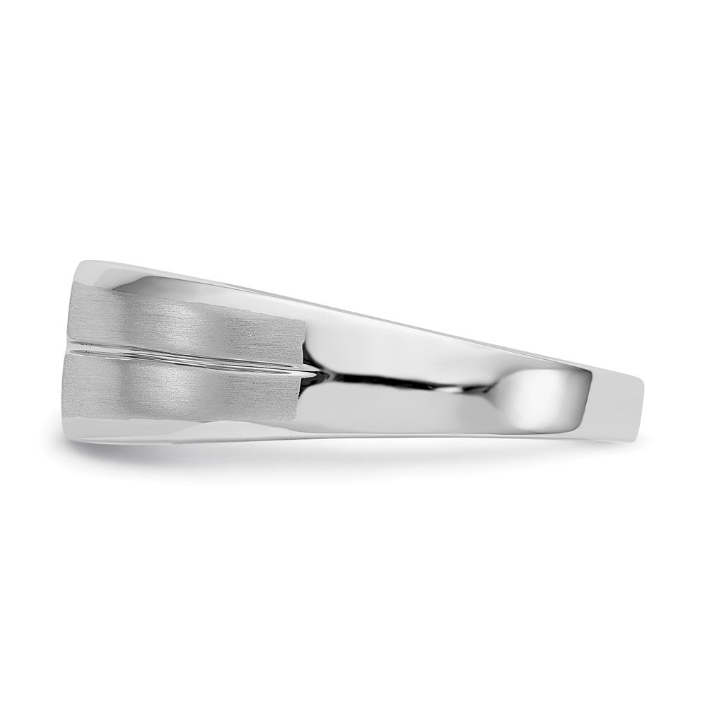 14k White Gold Real Diamond Mens Ring