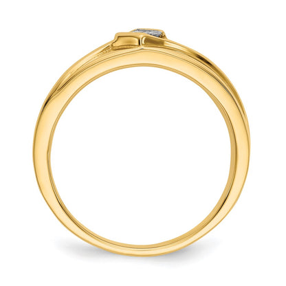 14K Yellow Gold Real Diamond Mens Ring