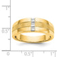 14K Yellow Gold Mens Real Diamond Polished and Satin Ring