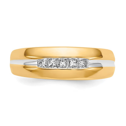 14K Yellow Gold Real Diamond Mens Ring