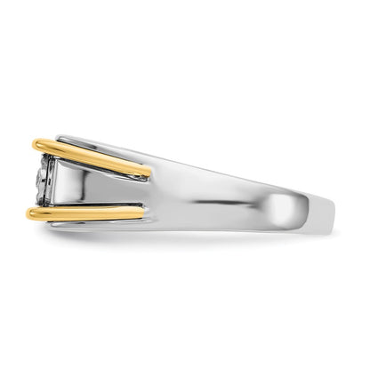 14k Two-tone Gold Real Diamond Mens Ring