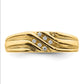 14K Yellow Gold w/Rhodium Real Diamond Mens Ring