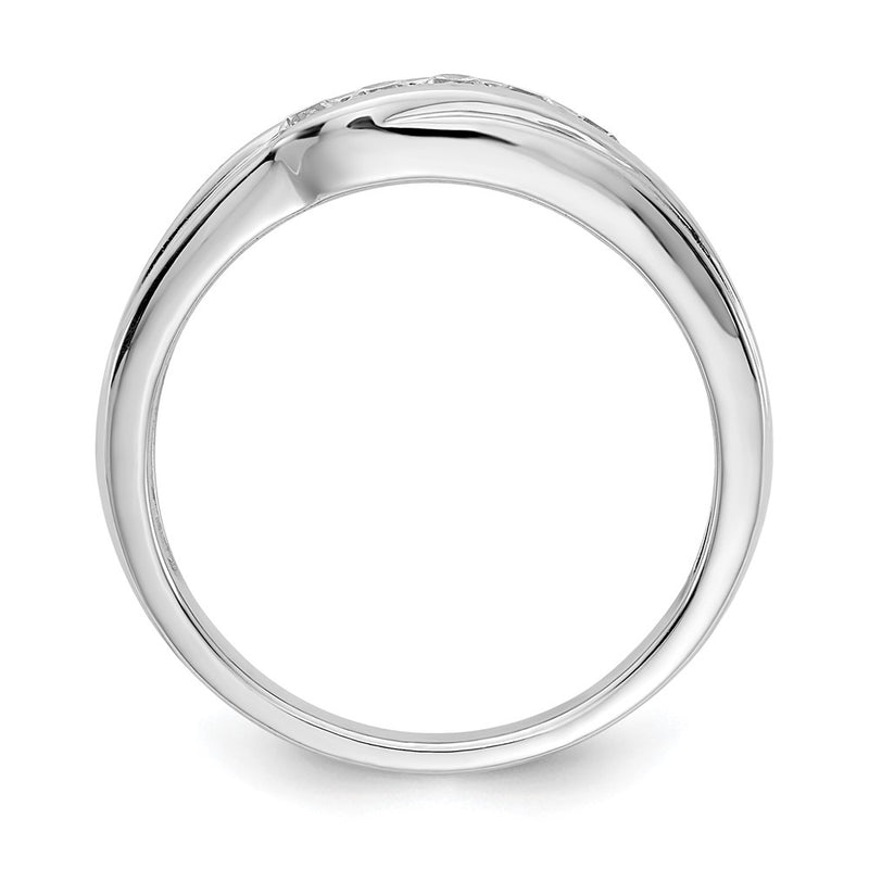 14k White Gold Real Diamond 5-stone Mens Ring