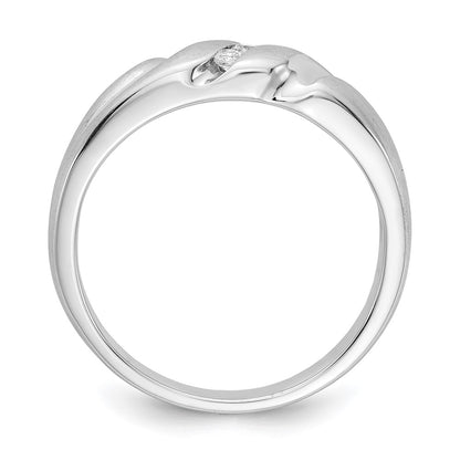 14k White Gold Real Diamond Mens Ring