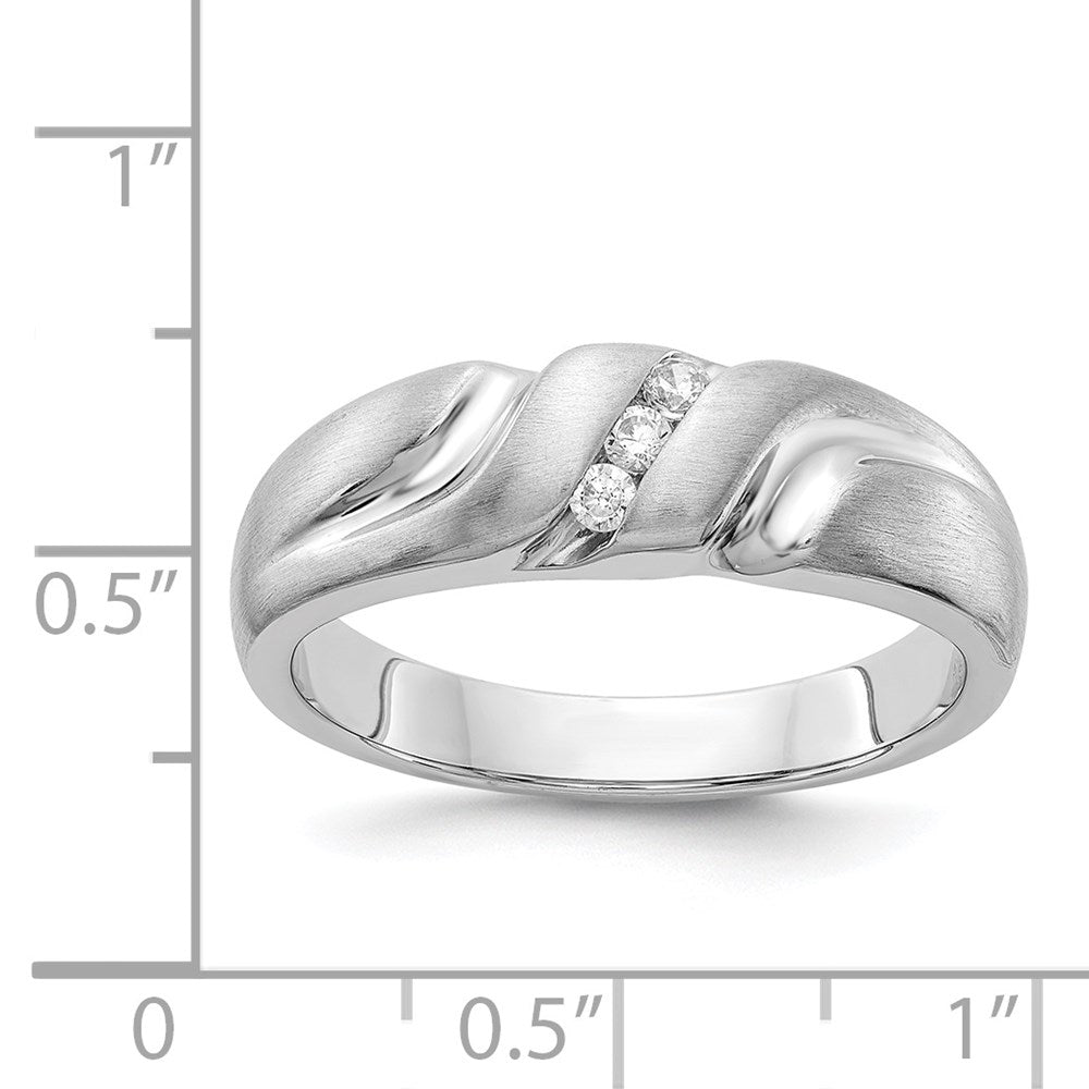 14k White Gold Real Diamond Mens Ring