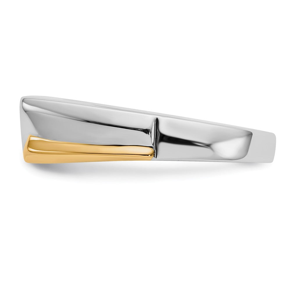 14k Two-tone Gold Real Diamond Mens Ring