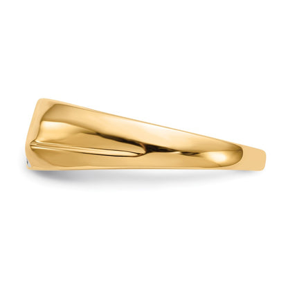 14K Yellow Gold Real Diamond Mens Ring