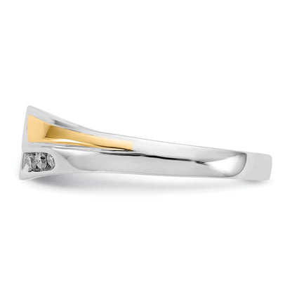 14k Two-tone Gold Real Diamond Mens Ring