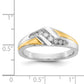 14k Two-tone Gold Real Diamond Mens Ring