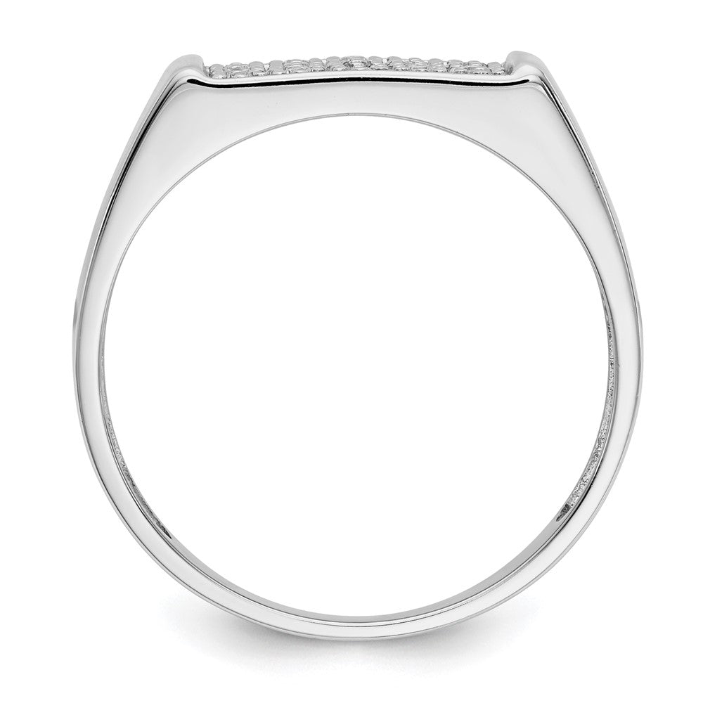 14k White Gold Real Diamond Mens Ring