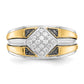14k Two-Tone Gold Black and White Real Diamond Mens Ring