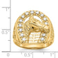 14K Yellow Gold Mens Real Diamond Horseshoe with Horse in Center Ring