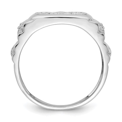 14K White Gold AA Real Diamond men's ring