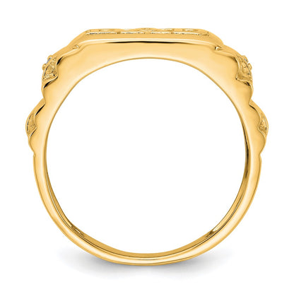 14K Yellow Gold AA Real Diamond men's ring