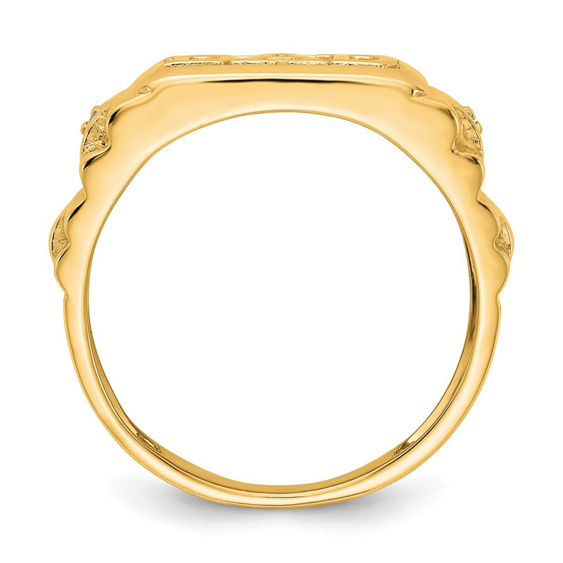 14K Yellow Gold AA Real Diamond men's ring