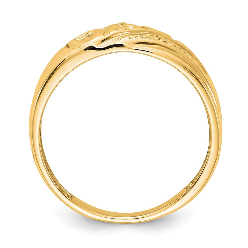 14K Yellow Gold AA Real Diamond men's ring
