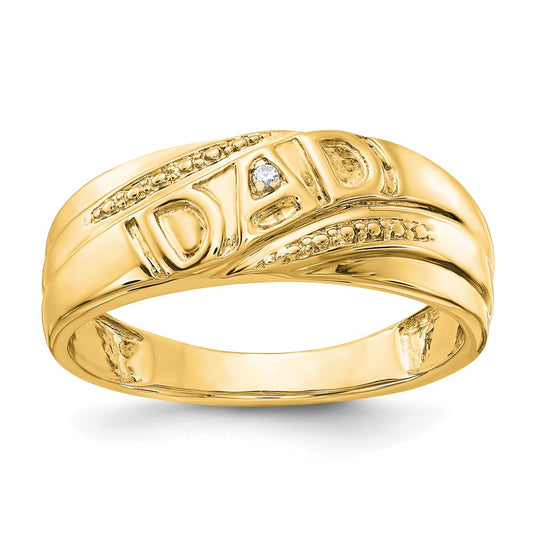 14k Yellow Gold A Diamond mens ring