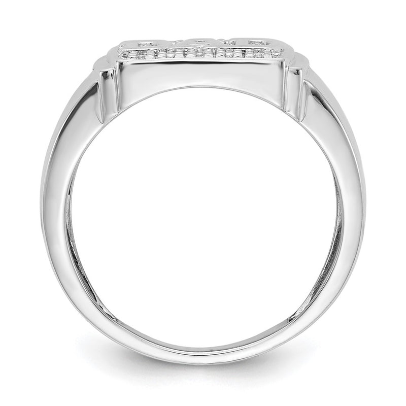 14k White Gold A Real Diamond men's ring