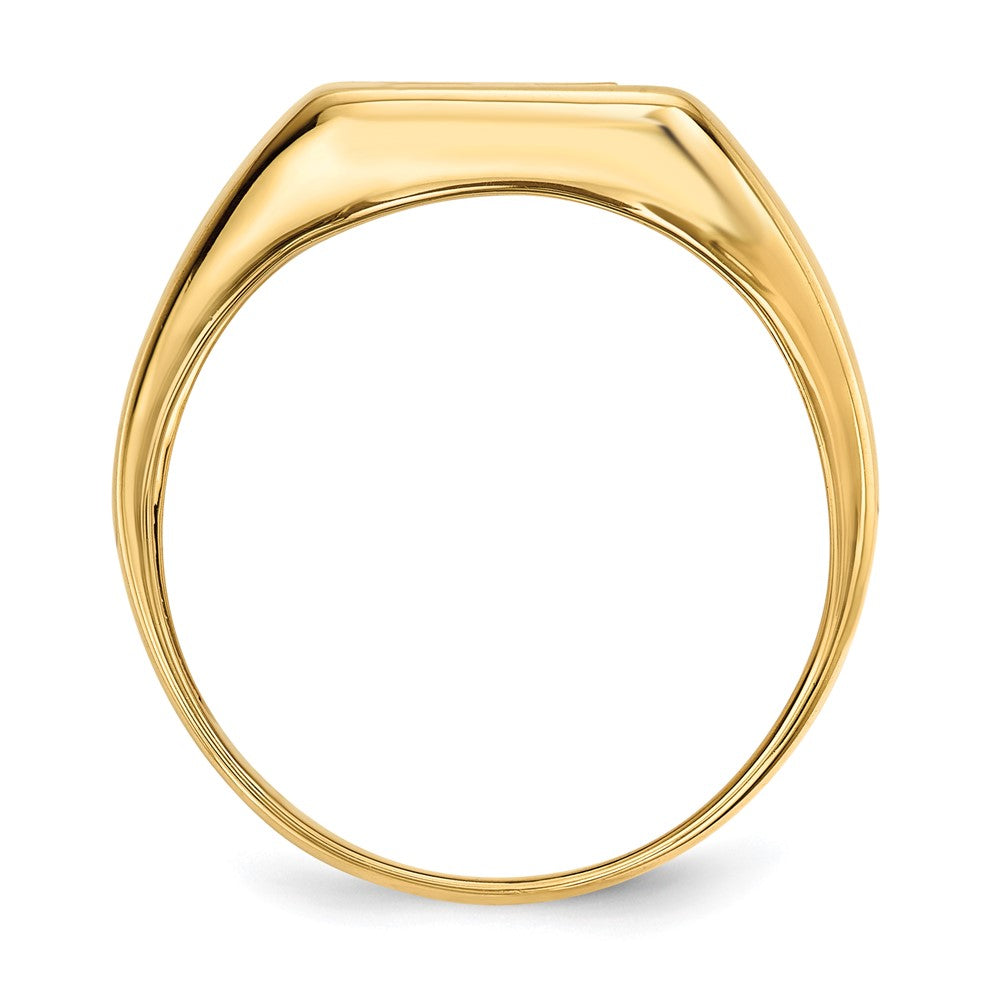 14K Yellow Gold Onyx and Real Diamond Cross Mens Ring