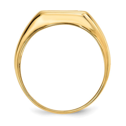 14K Yellow Gold Onyx and Real Diamond Cross Mens Ring