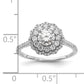 0.60ct. CZ Solid Real 14k White Gold Double Halo Engagement Ring