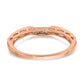 0.25ct. CZ Solid Real 14k Rose Gold Contoured Wedding Wedding Band Ring