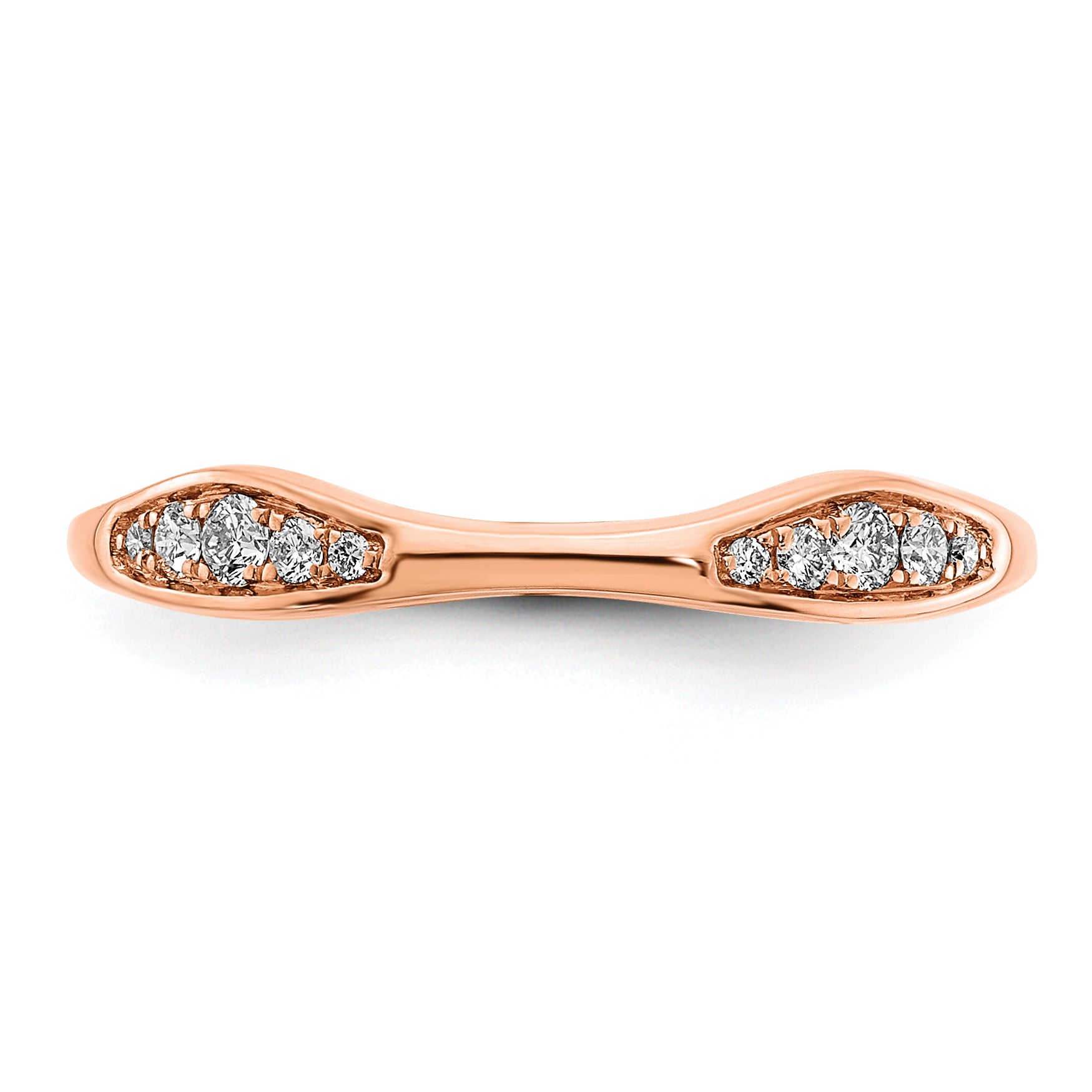 0.16ct. CZ Solid Real 14k Rose Gold Wedding Wedding Band Ring
