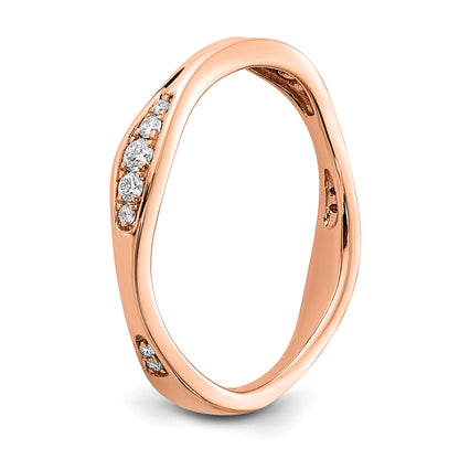 0.16ct. CZ Solid Real 14k Rose Gold Wedding Wedding Band Ring