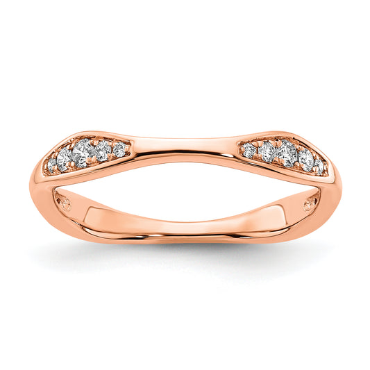 0.16ct. CZ Solid Real 14k Rose Gold Wedding Wedding Band Ring