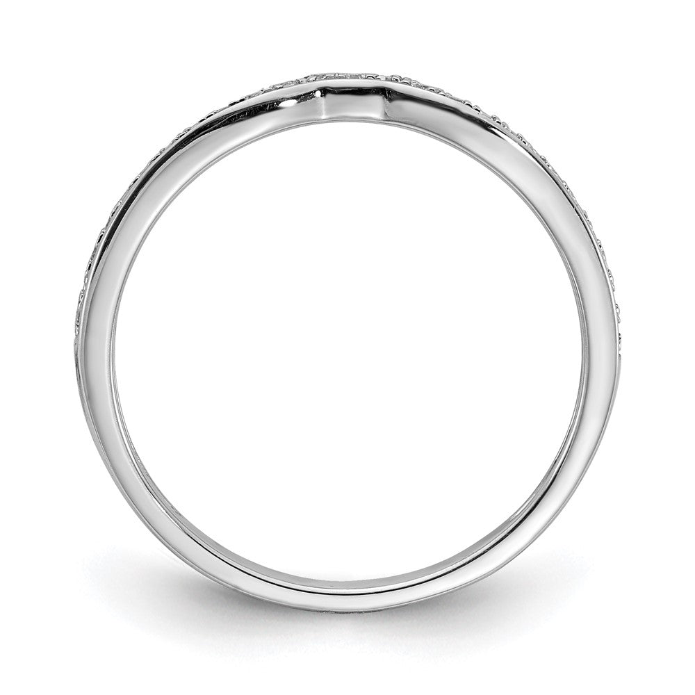 0.12ct. CZ Solid Real 14k White Gold Contoured Wedding Wedding Band Ring