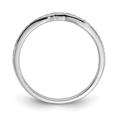 0.12ct. CZ Solid Real 14k White Gold Contoured Wedding Wedding Band Ring