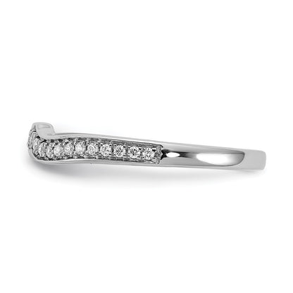 0.12ct. CZ Solid Real 14k White Gold Contoured Wedding Wedding Band Ring