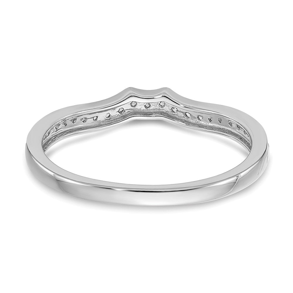 0.12ct. CZ Solid Real 14k White Gold Contoured Wedding Wedding Band Ring