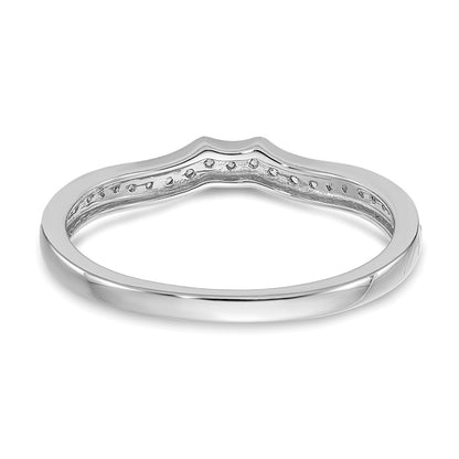 0.12ct. CZ Solid Real 14k White Gold Contoured Wedding Wedding Band Ring
