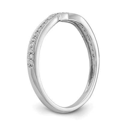 0.12ct. CZ Solid Real 14k White Gold Contoured Wedding Wedding Band Ring